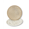 Tava de lemn rotunda D30cm natur cu alb