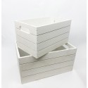 Set lădițe de lemn albe 2buc/set