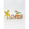 ”Home” de lemn cu pasare 22cm